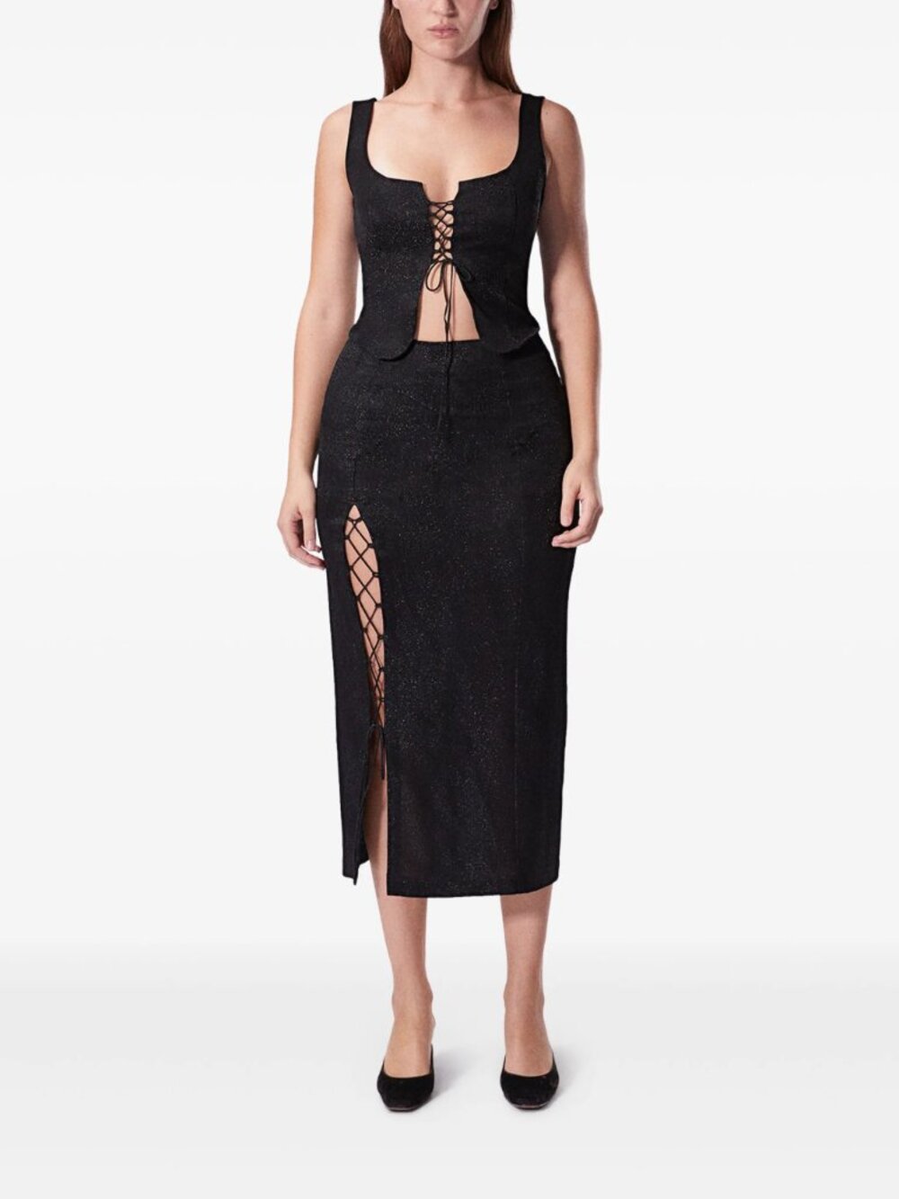 MACCAPANI Scio black midi skirt